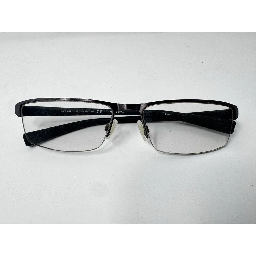 Nike 8097 068 Gunmetal Black Eyeglass Frames 55-17-140 Authentic